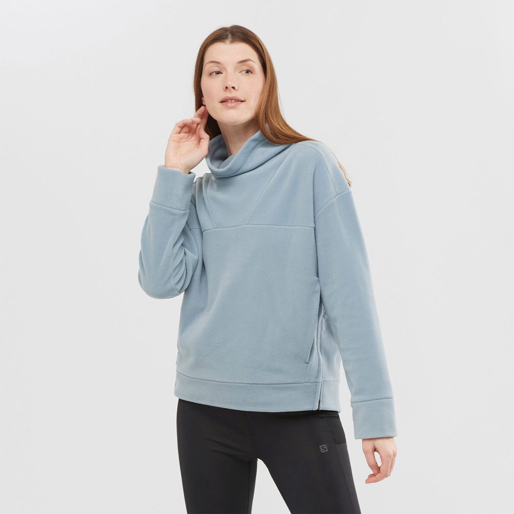 Pullover Salomon Mujer Azules - Salomon Argentina OUTLIFE MIDLAYER W,763921-XIB